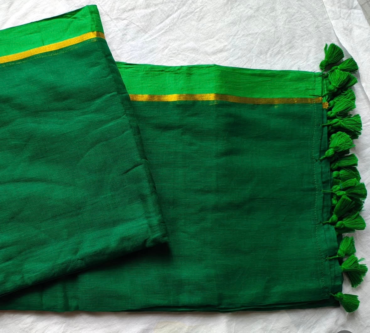 Anusree Inspired Green Soft Mul Cotton Saree