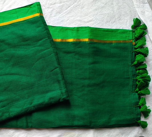 Anusree Inspired Green Soft Mul Cotton Saree