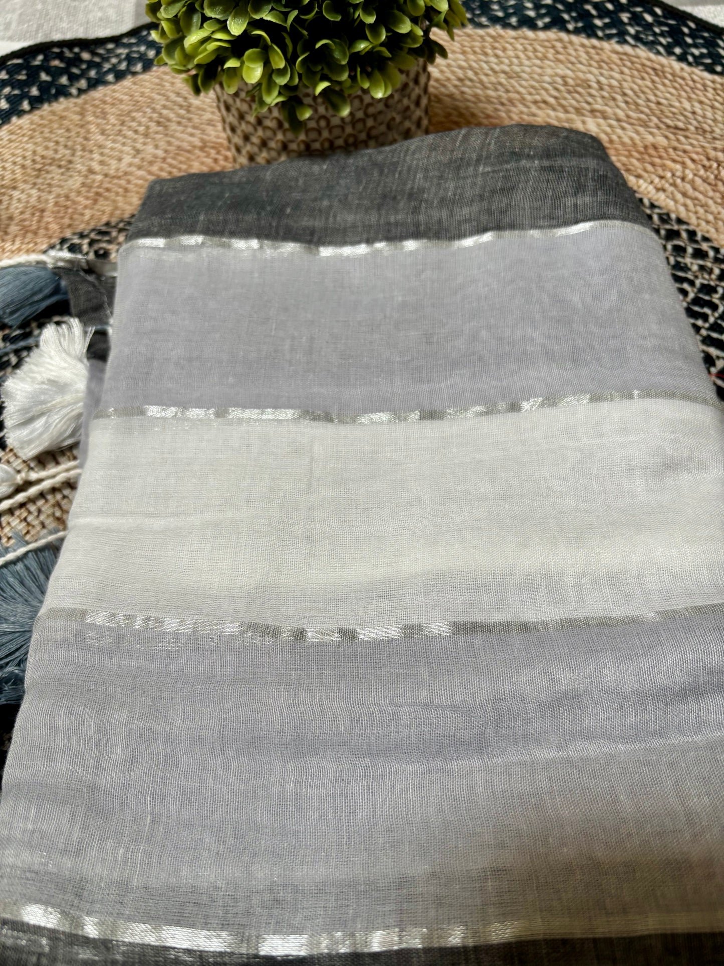 Multi Stripe Multi Colour Soft Mul Cotton Saree