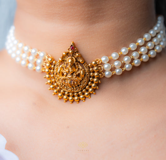 Shubha White Beads Choker