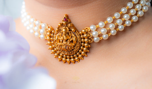 Shubha White Beads Choker